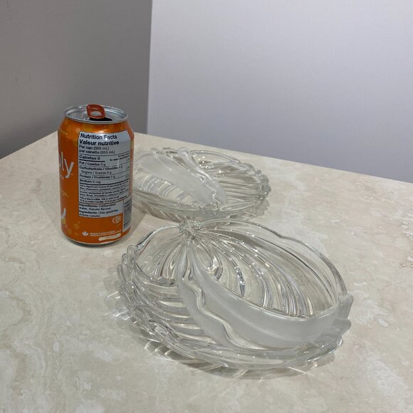 Vintage Walther Glass Shell Dessert Serving Plate Set, Mikasa Nautica Frost - Picture 6 of 12